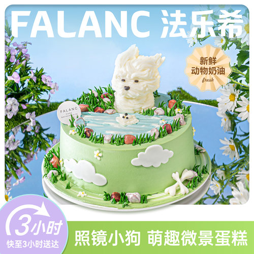 法乐希风吹小狗儿童生日蛋糕北京上海广州深圳杭州南京同城配送