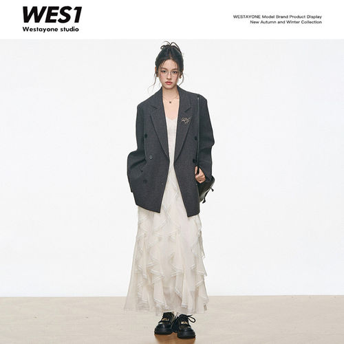 【金金专属】WESTAYONE 高级感毛呢西装外套女+设计感长裙