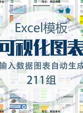 可视化Excel数据表格模板办公输入数据自动生成分析图形财务报表