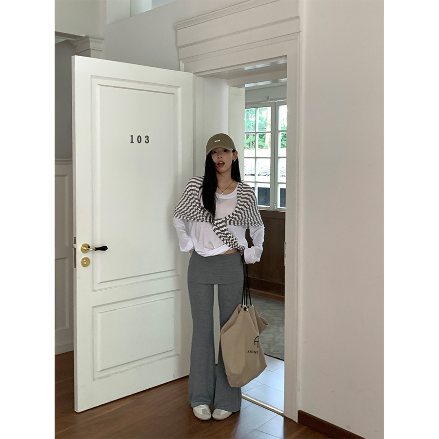 韩版夏季高腰裤子人棉微弹休闲长裤女恋夏风穿搭|