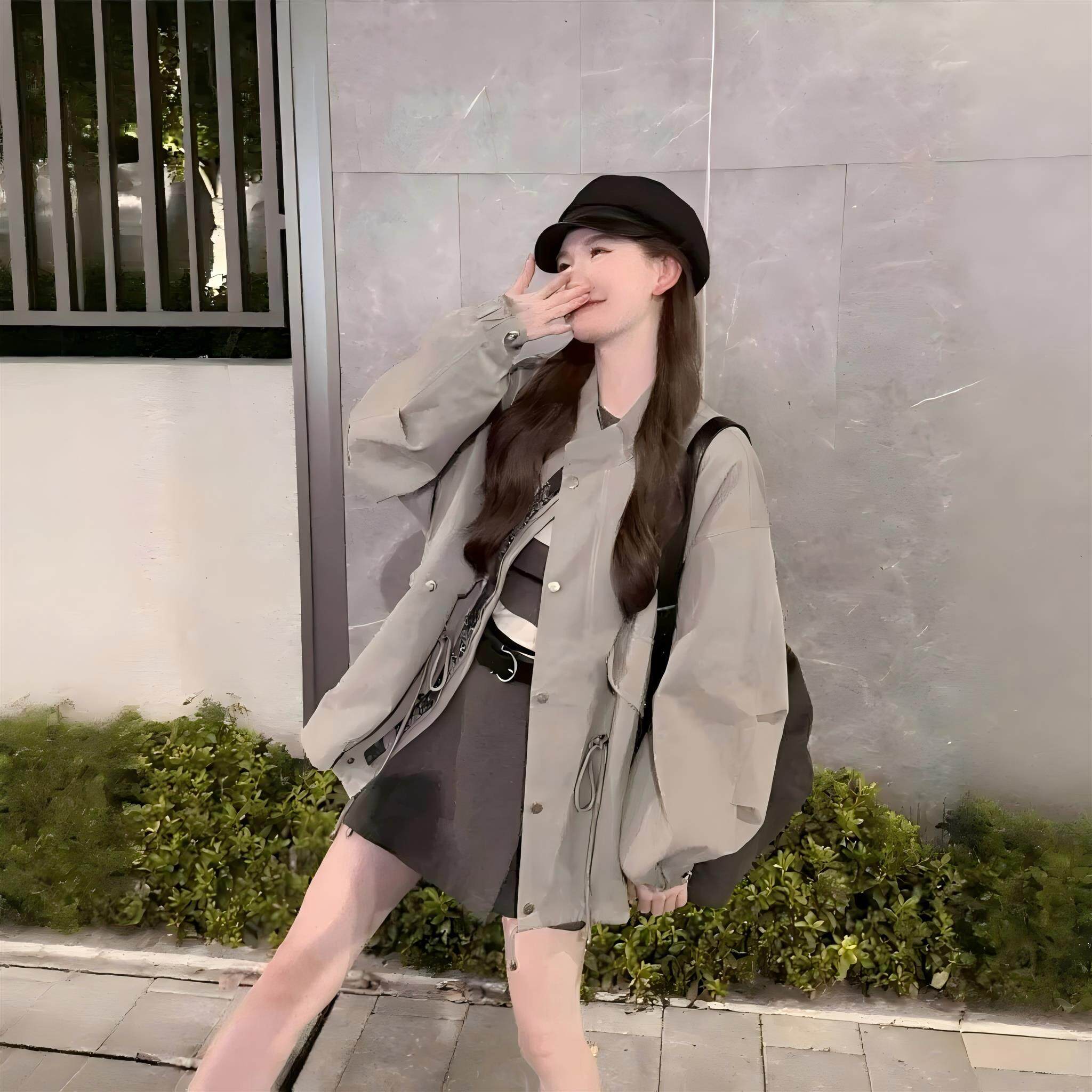 雾影女装店小个子显瘦风衣外套
