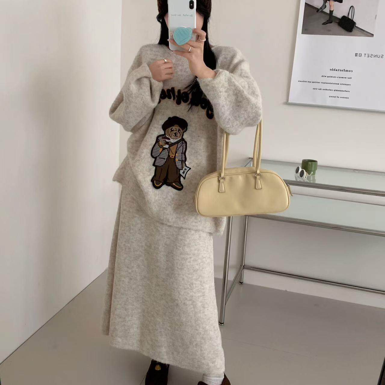 宠爱家大码女装针织上半身裙套装