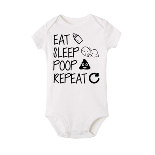 baby clothes 宝宝衣服 eat sleep poop repeat连体哈服