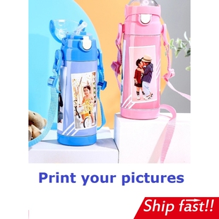 customized cup photo DIY LOGO birthday vacuum bottle kids