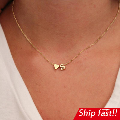 fashion jewelry necklace letter short women chain heart
