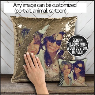 Customized pillow 亮片枕套凯奇汽车沙发靠垫魔术翻转抱欧式复古