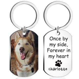 Customized Stainless steel keychain pendant picture name