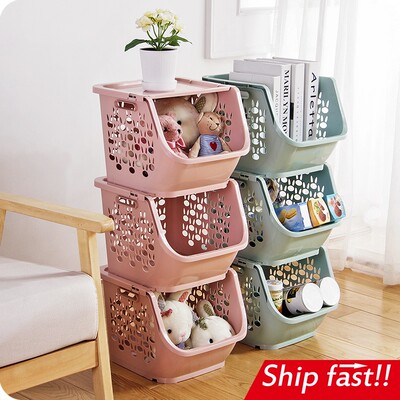 plastic toy storage basket kitchen snack vegetable shelf