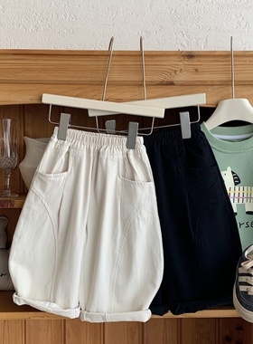 2026春秋波拉bora男童黑色裤子儿童纯色基础款休闲裤小童韩版长裤