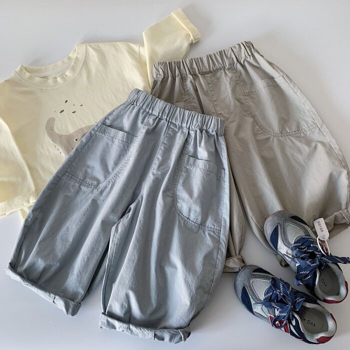 男童裤子2026春装韩版中小儿童纯色宽松休闲裤男孩洋气哈伦裤长裤