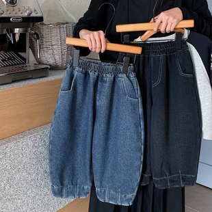 女宝宝一体绒裤 儿童奥粒绒保暖裤 子 男童加绒牛仔老爹裤 2025冬季