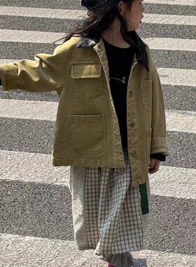 秋季儿童洋气穿搭中长款风衣外套
