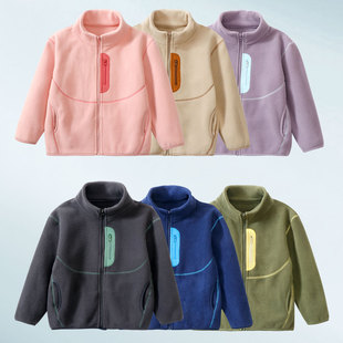 儿童秋冬外套内胆中大童摇粒绒保暖防风立领舒棉绒亲子外套7256