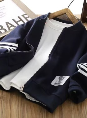 男童棒球服外套2025春秋季新款中大童卫衣拉链儿童运动开衫7109