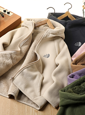 男童加绒加厚连帽卫衣秋冬季儿童校服神器保暖内搭亲子装外套7253