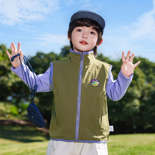 春季男童帅气工装风马甲背心外穿