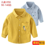 Áo sơ mi trẻ em hoạt hình mùa thu 2019 bé trai mới phiên bản Hàn Quốc áo cotton Nam bé áo dài tay trắng 9756 - Áo sơ mi