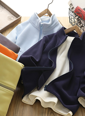 男童摇粒绒外套2025春秋季新儿童拉链开衫中大童卫衣休闲上衣7897