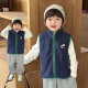 男童拼色撸条马甲2026秋季 儿童卡通摇粒绒保暖背心坎肩3507 新款