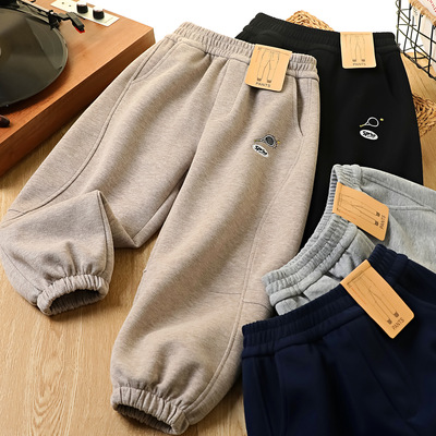 男童春秋运动束脚卫裤