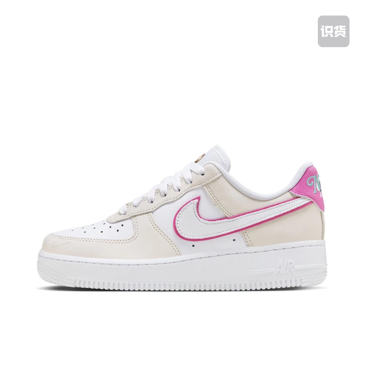 耐克AirForce 1白棕粉鸳鸯女鞋空军一号刺绣板鞋HM3694-011广东zj