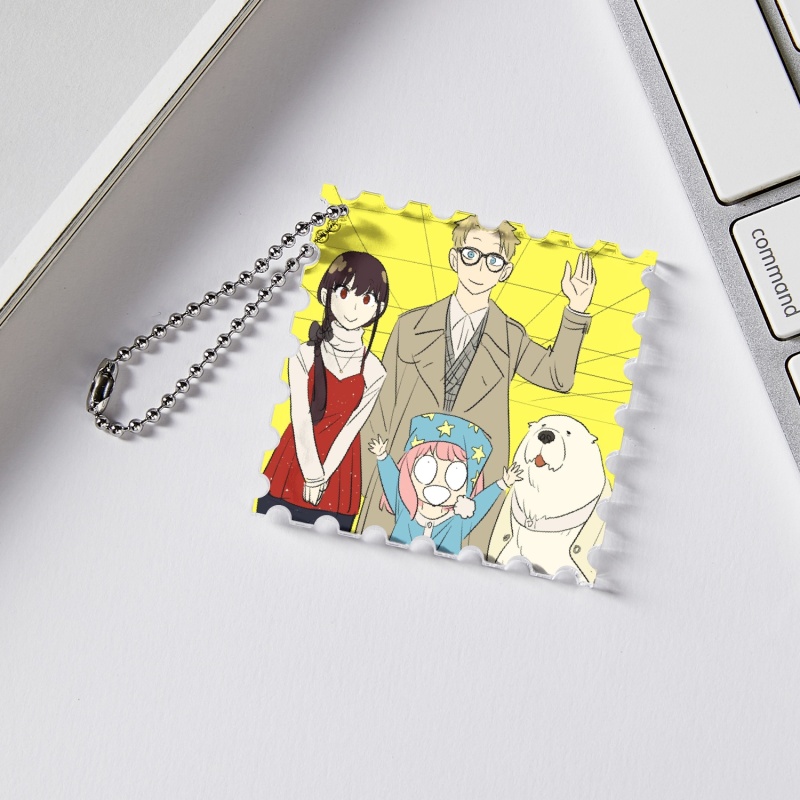 间谍过家家SPY X FAMILY阿尼亚约尔福德全家福5CM邮票挂件钥匙扣