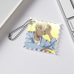 动漫名侦探柯南花卉系列安室透基德柯南5CM邮票款 挂件钥匙扣新品