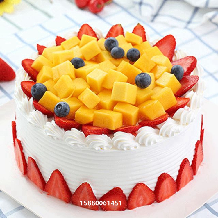 新鲜草莓芒果七夕蛋糕店生日福州市同城配送定制创意个性情人节订