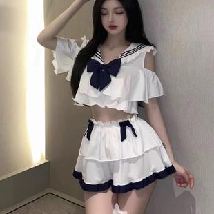 日系性感学生装jk制服套装纯欲风辣妹学院风水手服连体衣睡裙短款