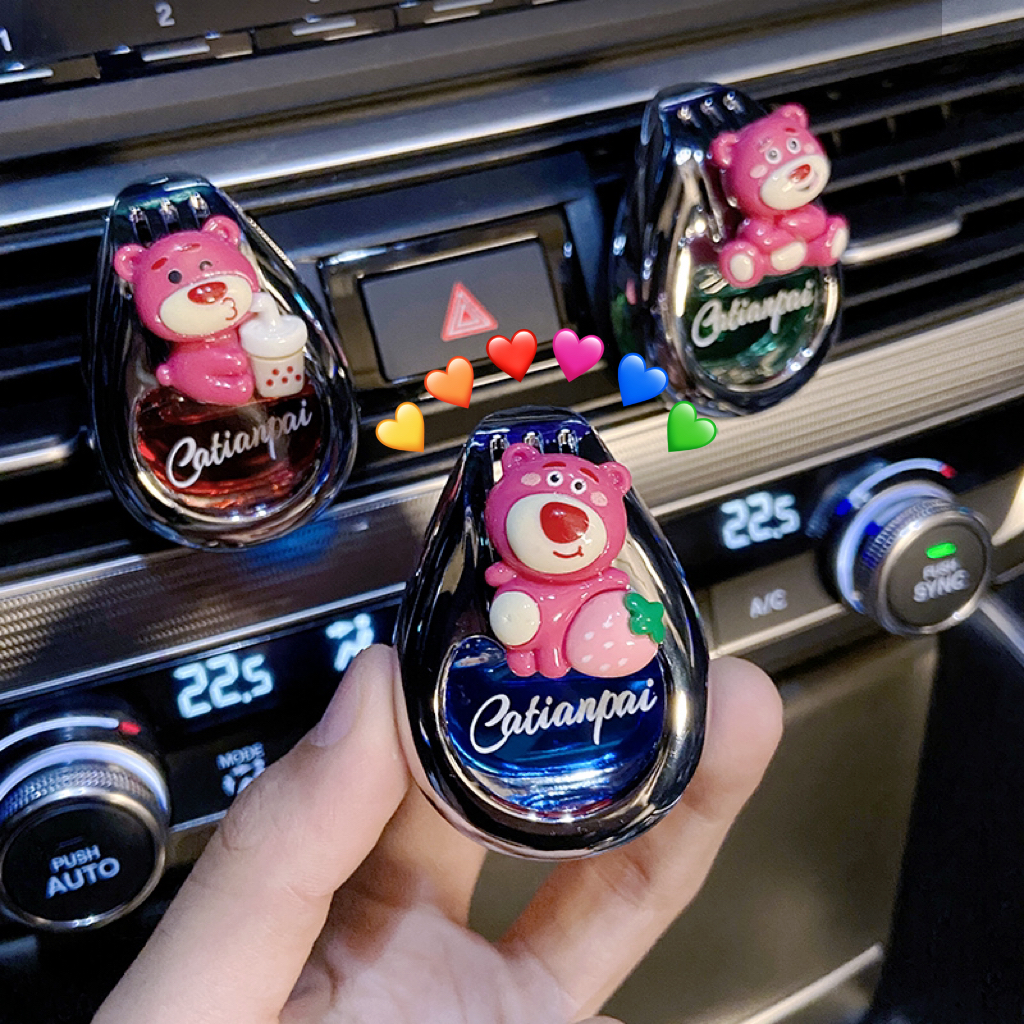 车载香薰2024新款持久留香汽车香水可爱熊卡通车内香氛摆件淡香女