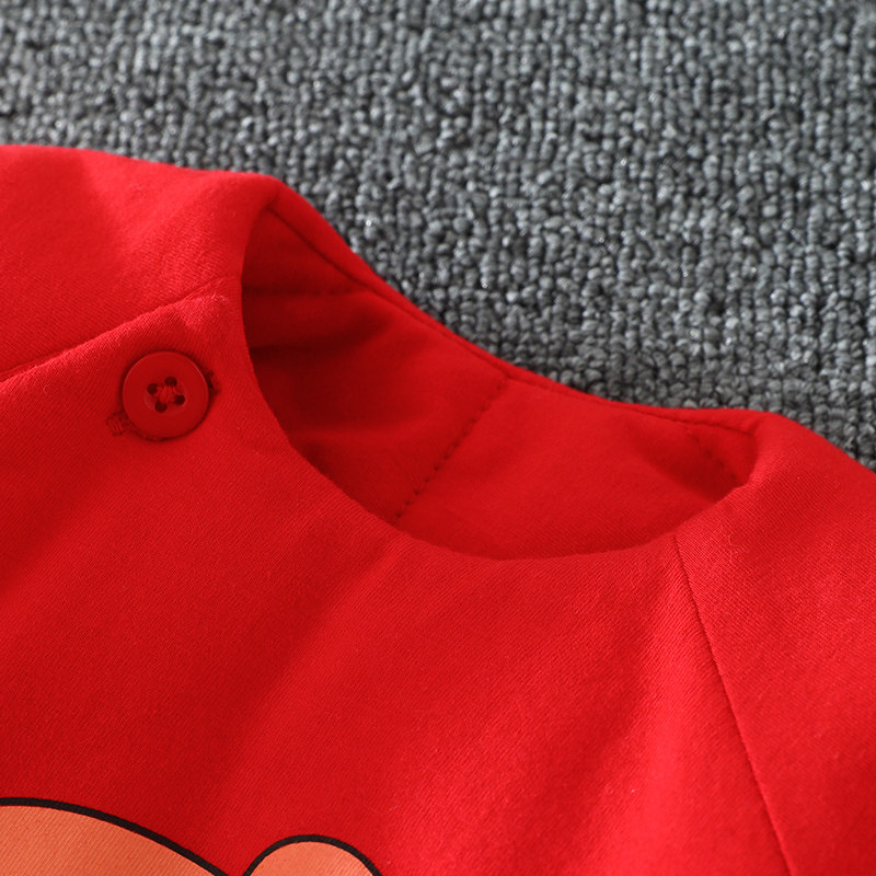 NEWBORN HALF-BACK CLOTHESPINS COTTON TOPS BABY FULL MOON RED WARM MONK CLOTHES BABY TOPS PADDED JACKET AUTUMN AND WINTER