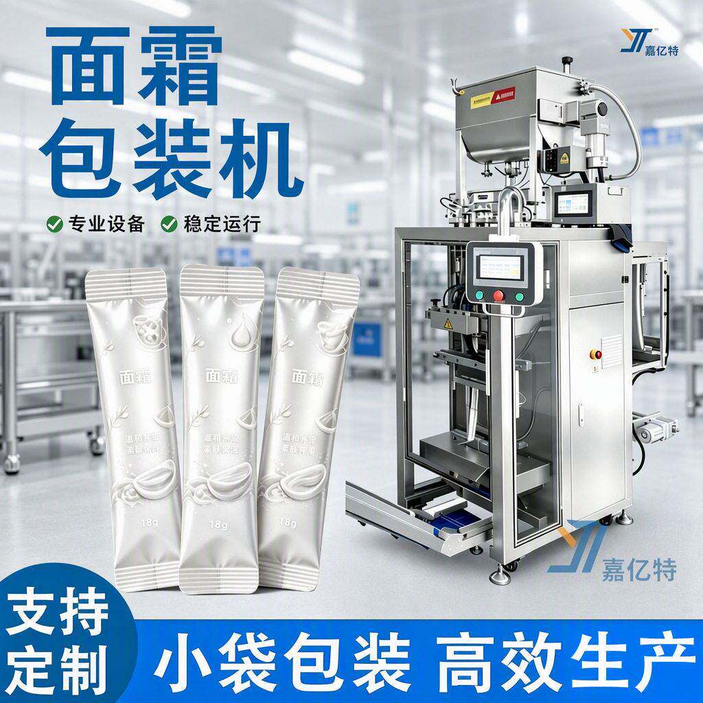 全自动盖条装包装机便携面霜膏体多列小袋化妆品灌装机械设备