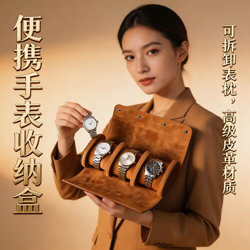 手表收纳盒便携表盒PU三表位表盒