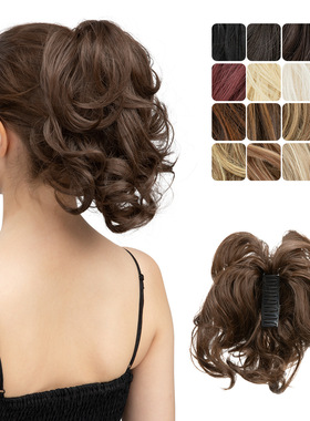 假发女马尾短款抓夹卷发马尾辫高马尾鸡窝头马尾Short Hairpiece