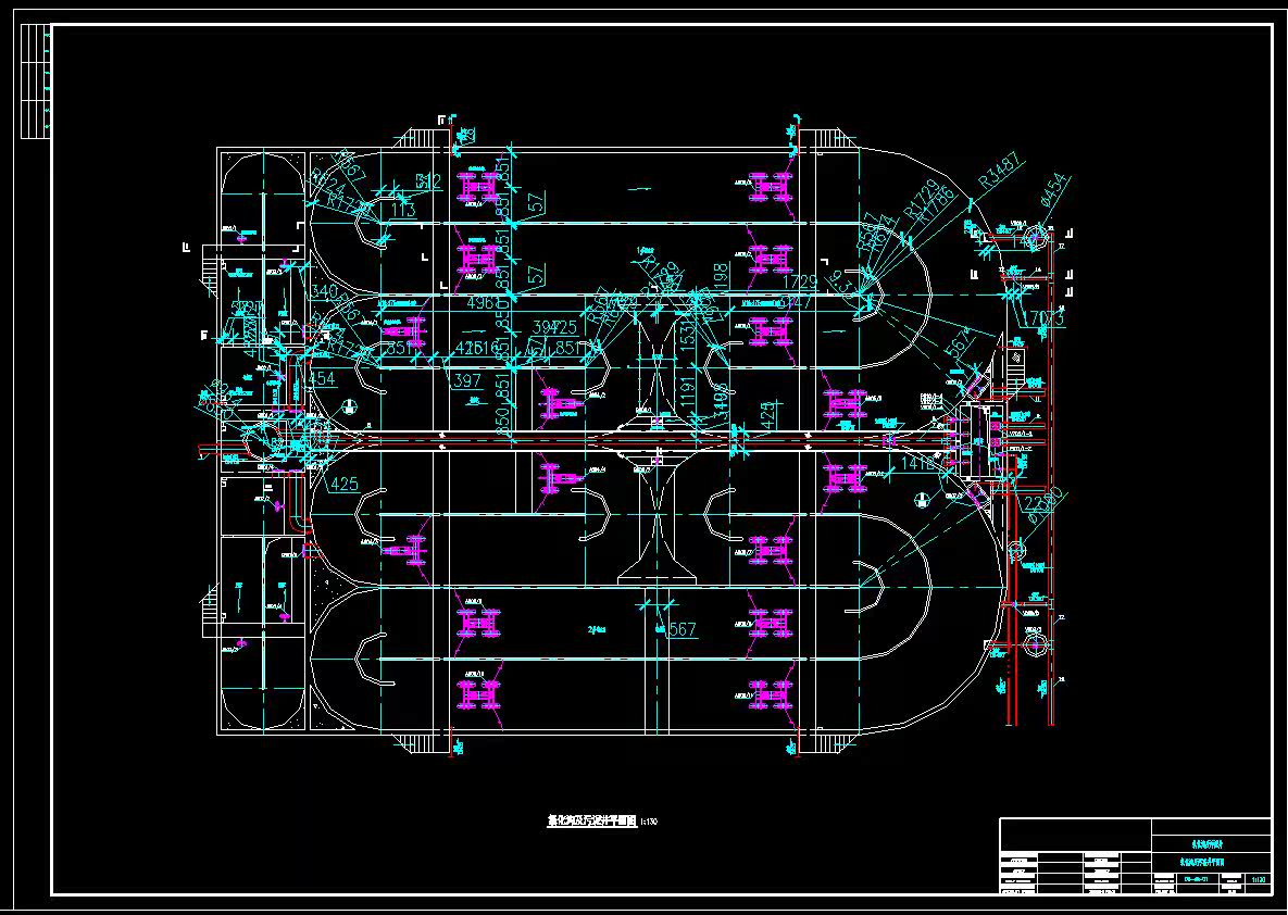 Carrousel氧化沟及污泥泵房施工图纸cad图纸
