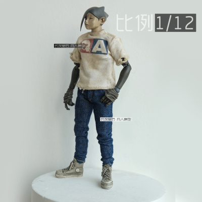 1/12 兵人 6寸 3ATOYS DAM  裤子 素体 牛仔裤 修身