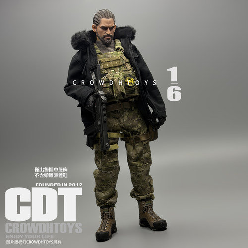 1/6 兵人 CROWDHTOYS 黑色大衣 外套 生化危机 克里斯 猎狼小队