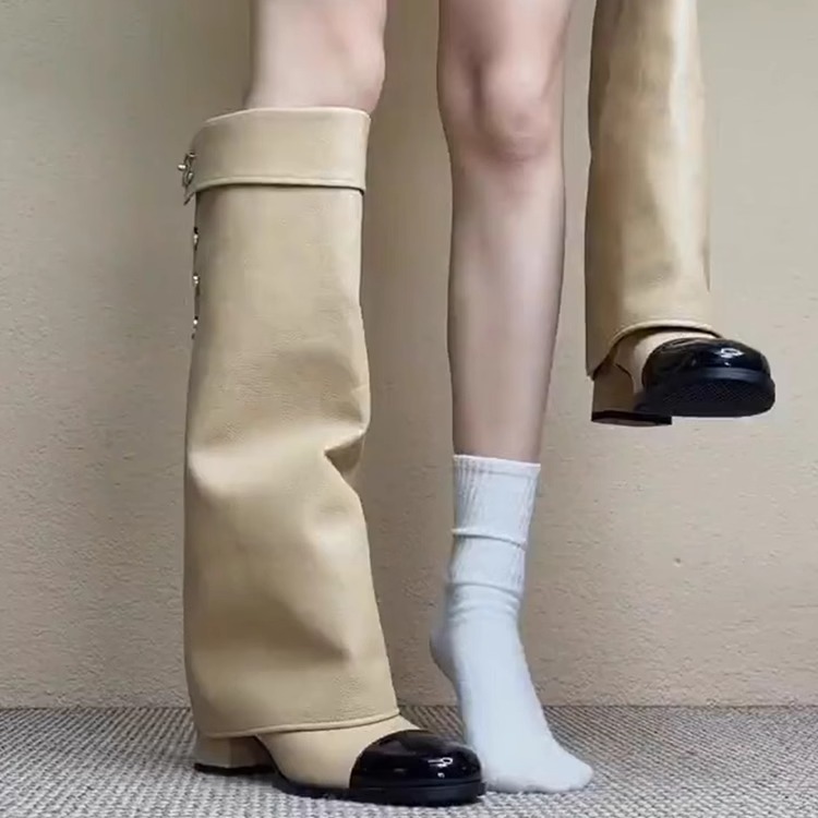 时尚裤管靴女款温柔小香风