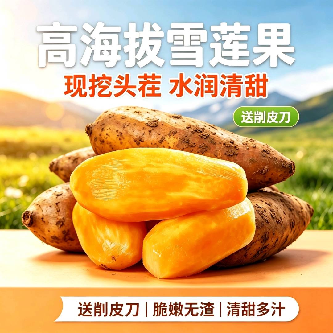 云南天山雪莲果新鲜水果当季整箱装高海拔黄心红心雪莲果整箱包邮