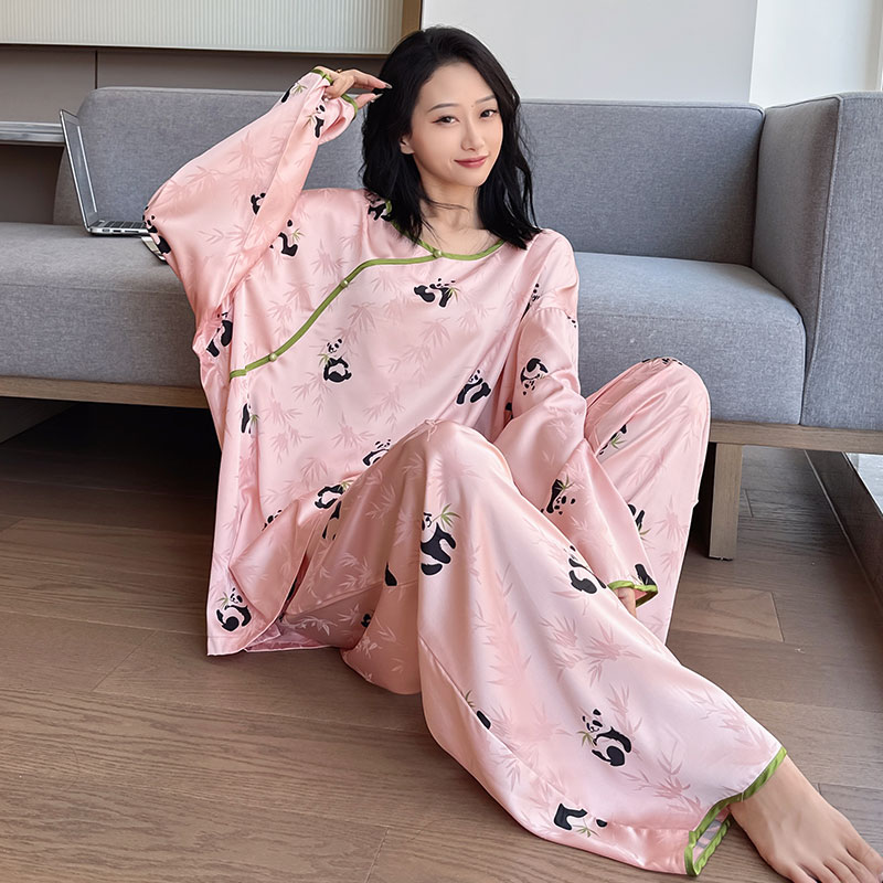 雅芷欣秀春秋胖mm国风家居服套装