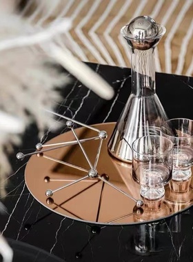 酒杯茶几水晶玻璃简约现代摆件