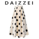 法式 复古波点裙子女夏新款 高腰半裙伞裙 a字半身裙中长款 DAIZZEI