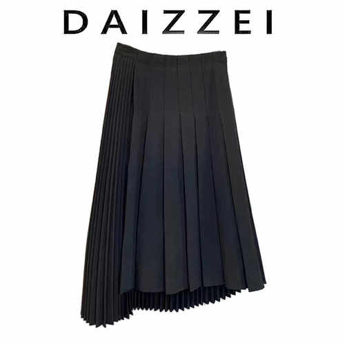 DAIZZEI高级黑色百褶裙半身裙裙