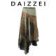 DAIZZEI 油画风印花松紧腰显瘦不规则大摆A字半身裙女 2025秋新款