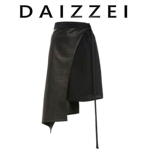 时尚复古不规则黑色辣妹风短裙女