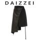 DAIZZEI时尚 复古辣妹风半身裙气质百搭高腰显瘦不规则黑色短裙