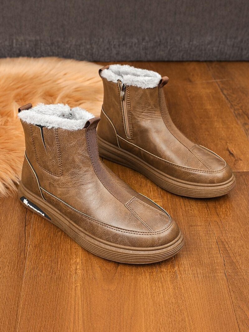 NORTHEAST SNOW BOOTS MENS WINTER VELVET WARM THICKENED MENS SHOES COTTON SHOES COTTON BOOTS MENS BOOTS MENS BOOTS WATERPROOF LEATHER BOOTS