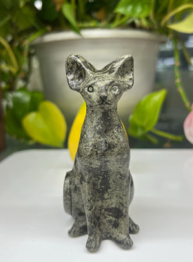 天然铜矿石雕刻无毛猫超值特惠