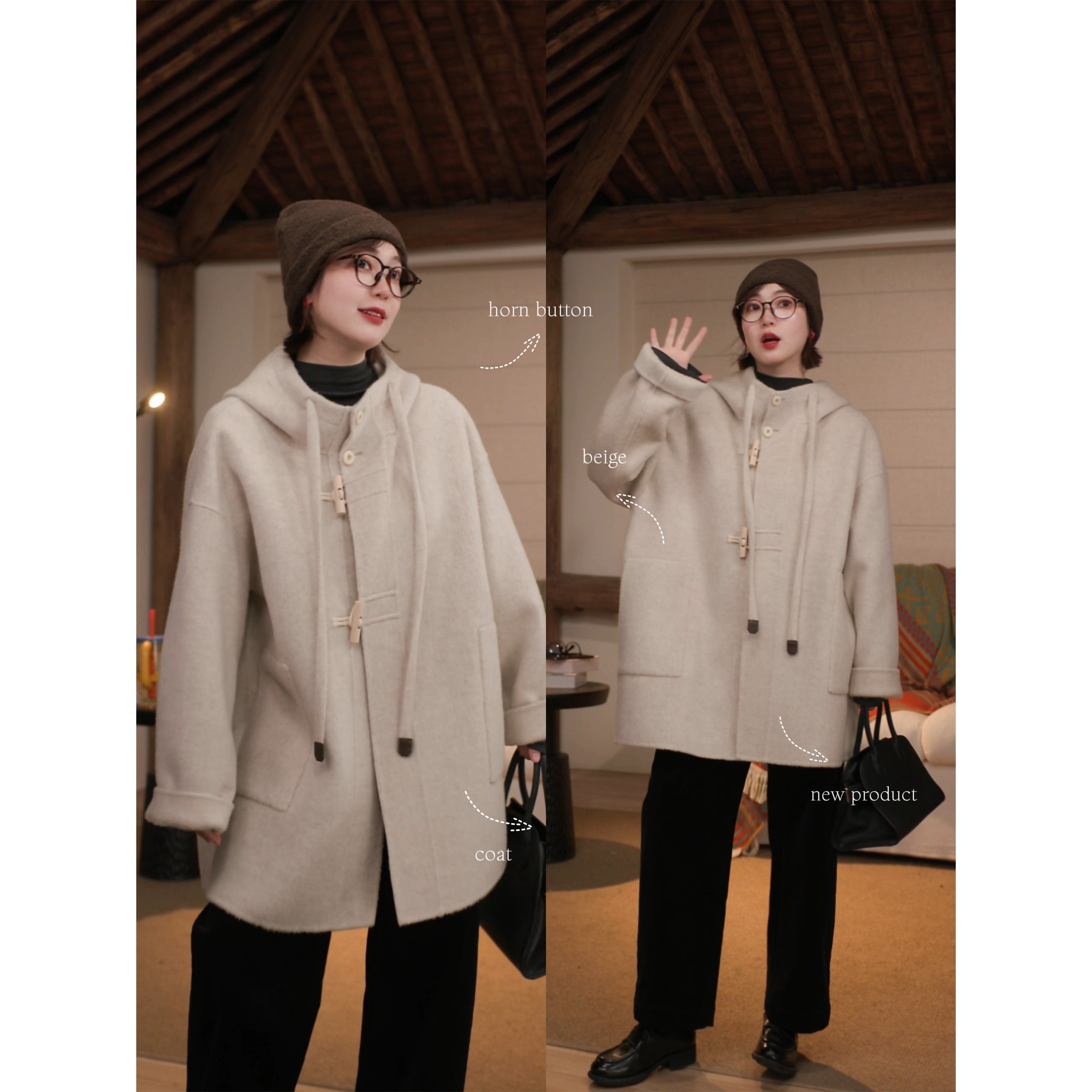 新款时尚百搭显瘦气质绵羊毛大衣