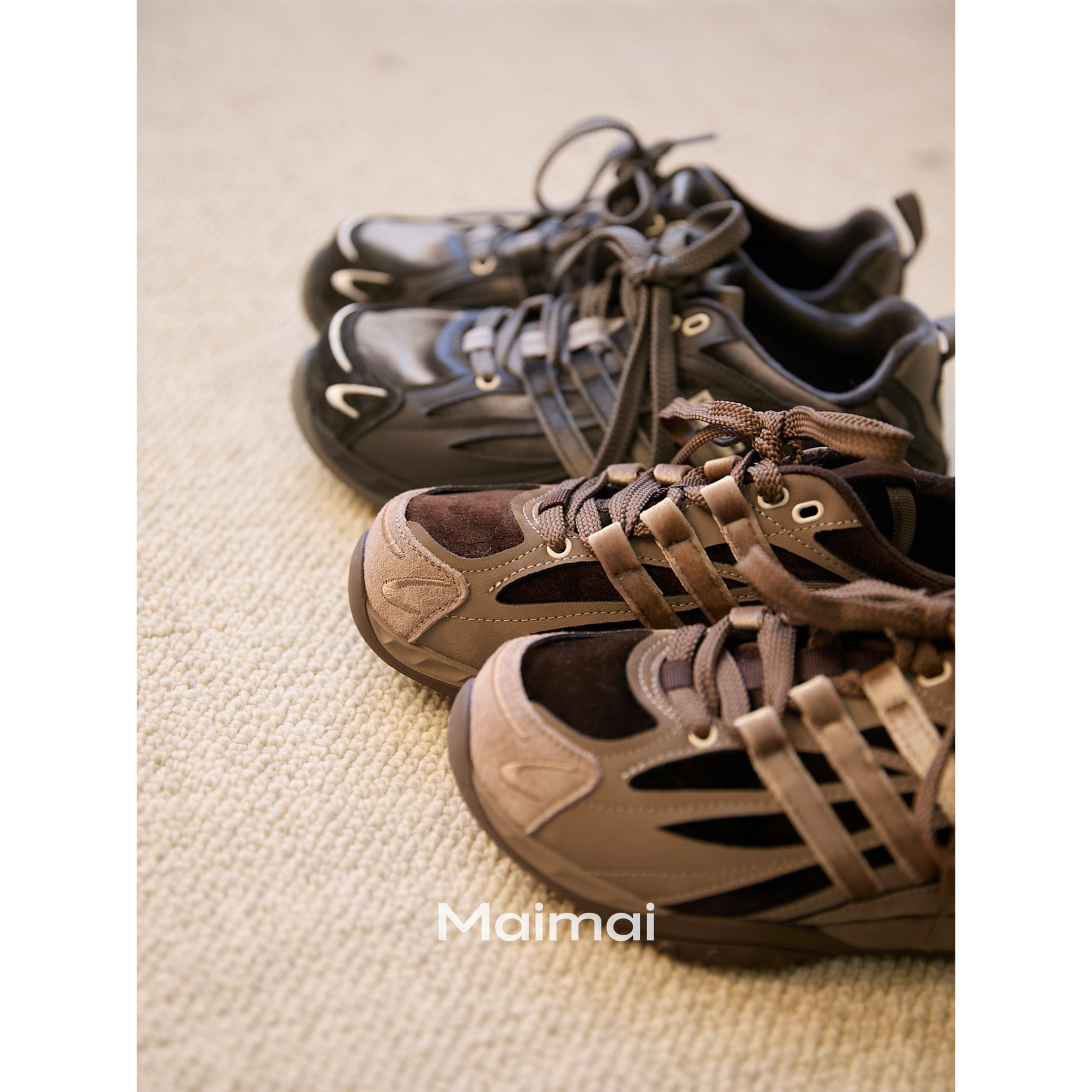 休闲百搭通勤复古拼色运动鞋女款